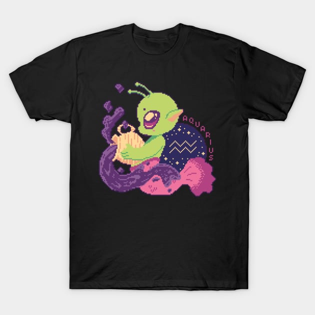 Aquarius - Zodiac Alien T-Shirt by SaruHime